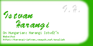 istvan harangi business card